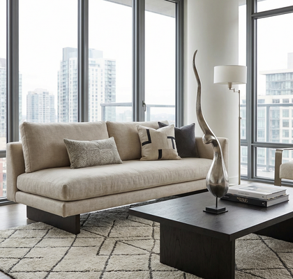 SKULPTURA CHOFA SREBRNI LIST S 46CM