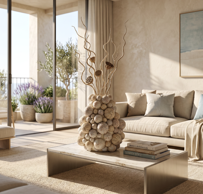 VASE SEA URCHIN SAND L