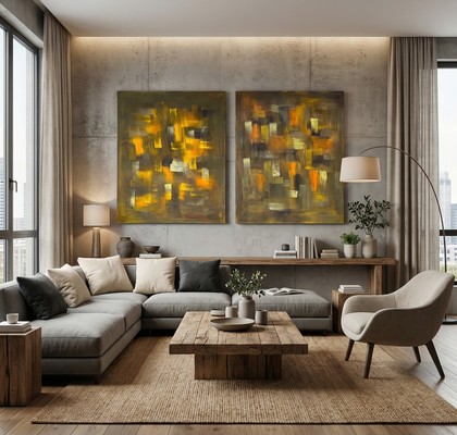 ABSTRAKTNA SLIKA FIELDS OF LIGHT 100X120