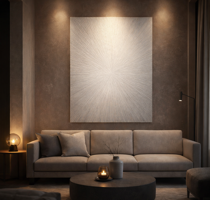 BELA SLIKA NA PLATNU 100X140