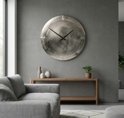 STENSKA URA ZONE SREBRNA 74CM