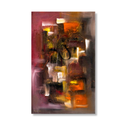 ABSTRAKTNA SLIKA SUNSET CITYSCAPE 85X135