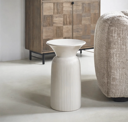 CASCAIS END TABLE HIGH PURE WHITE