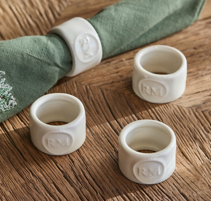 SET 4 OBROČKOV ZA PRTIČKE PORTOFINO BELA