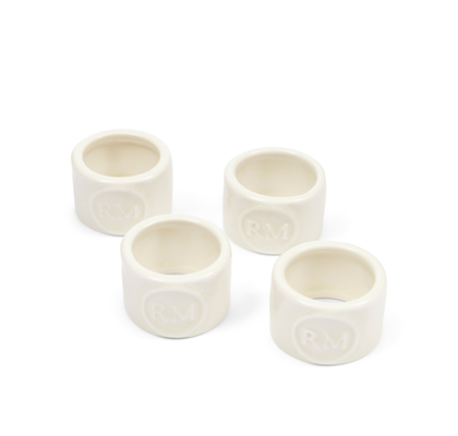 SET 4 OBROČKOV ZA PRTIČKE PORTOFINO BELA