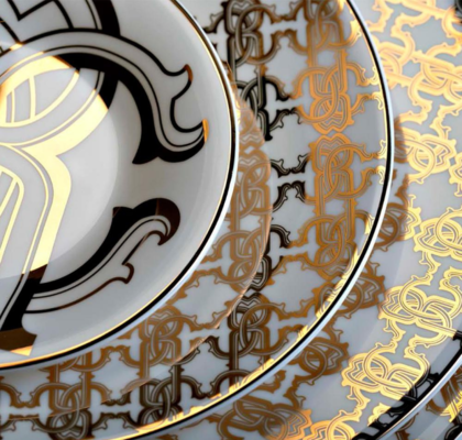 SET KROŽNIKOV MONOGRAM GOLD 30 PCS