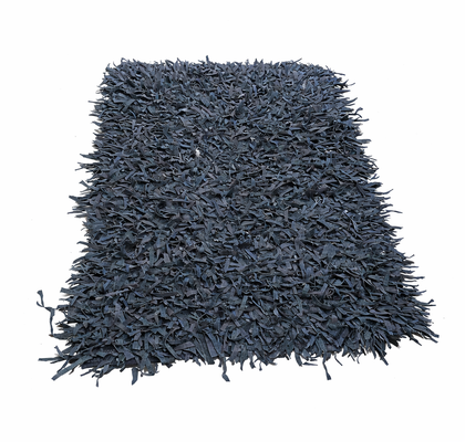 PREPROGA Z USNJENIMI TRAKCI ČRNA 120X180