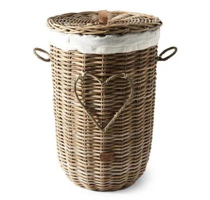 KOŠARA ZA PERILO RUSTIC RATTAN HEART